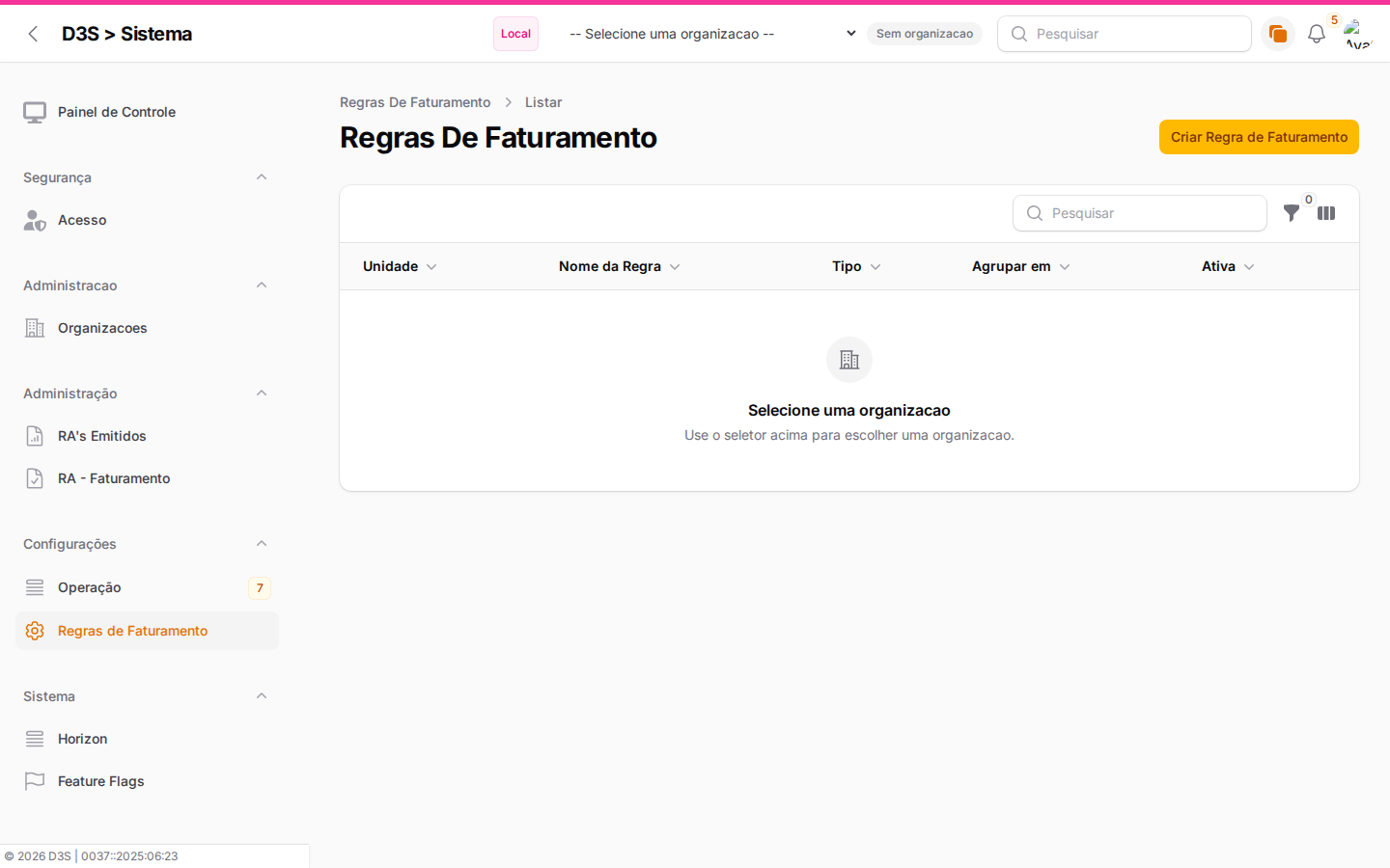 Regras de Faturamento